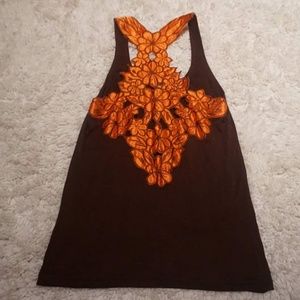 Tank Top with Flora Detail on Back